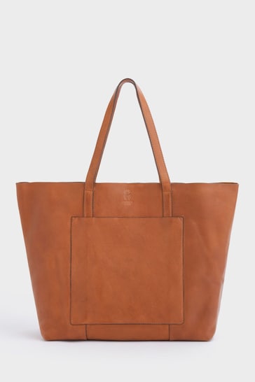 OSPREY LONDON The Vintage Leather Santa Fe Tote Brown Bag