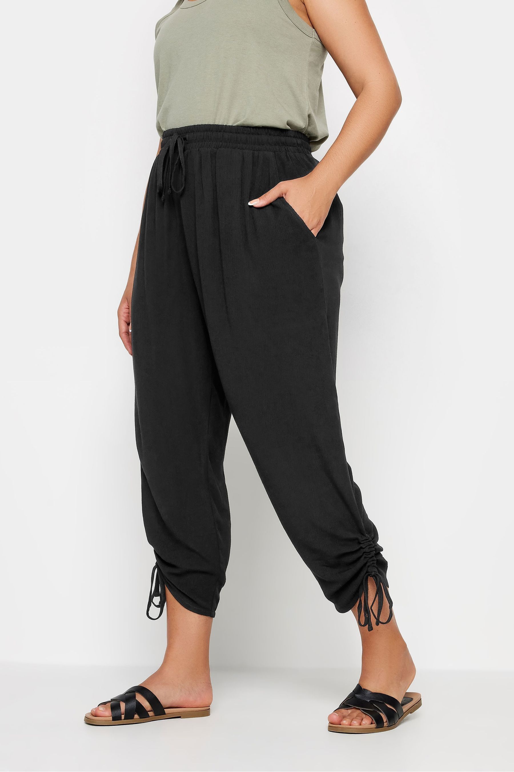 Crinkle cropped trousers shop