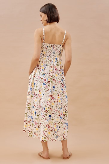 Albaray Cream Buttercup Pressed Floral Sundress