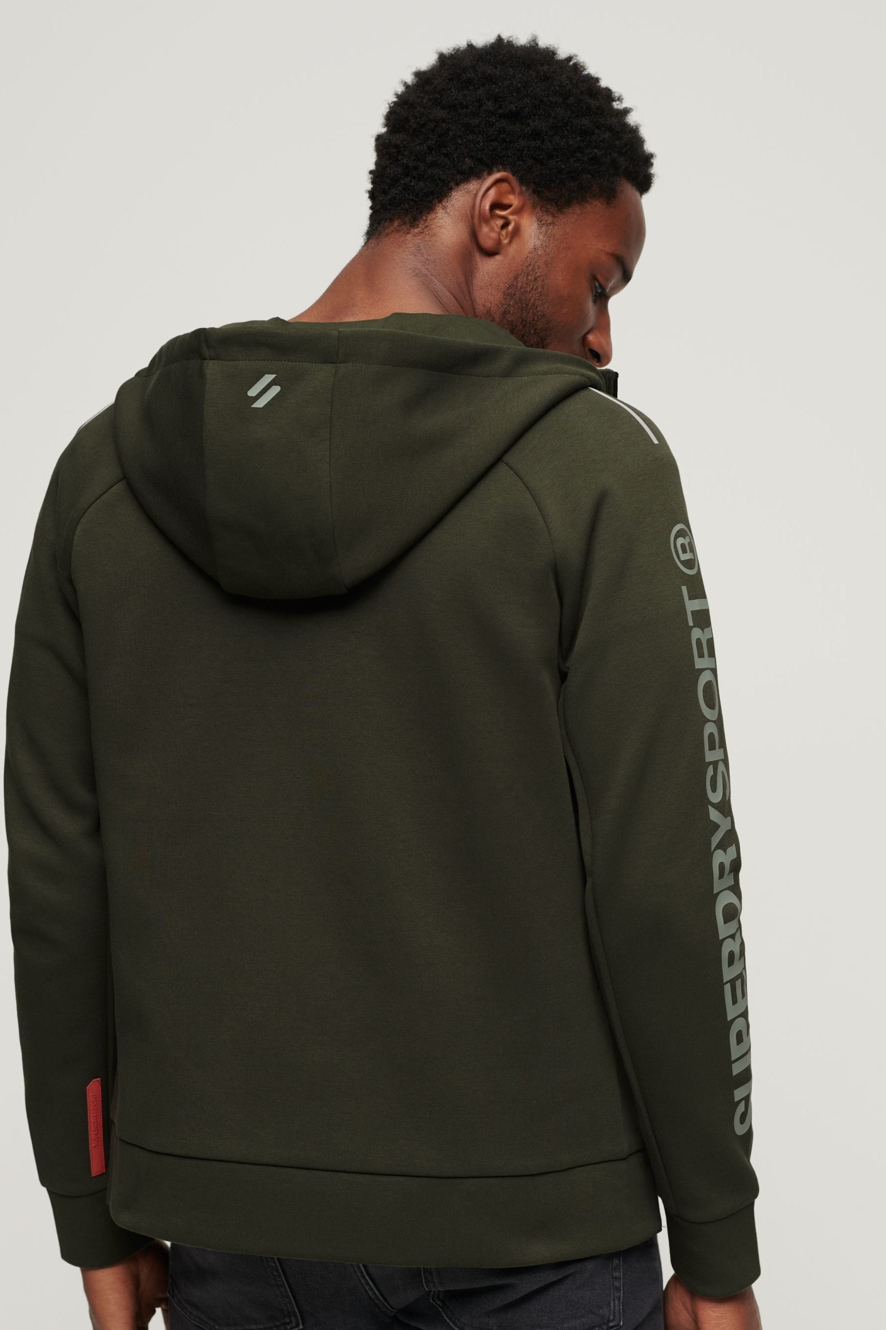 Buy Superdry Green Sport Tech Logo Loose Zip Hoodie from the Next UK online shop