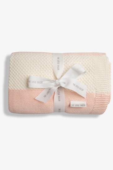 The Little Tailor Baby Pink Textured Stripe Shawl Blanket