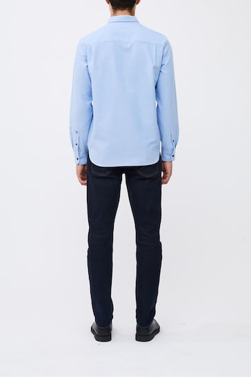 French Connection Blue Long Sleeve Cotton Shirt