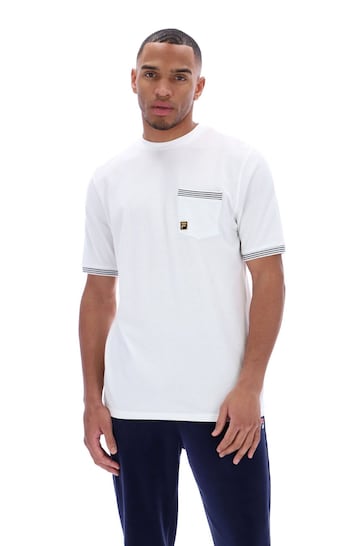 Fila White Otto Pocket T-Shirt With Tipping Details