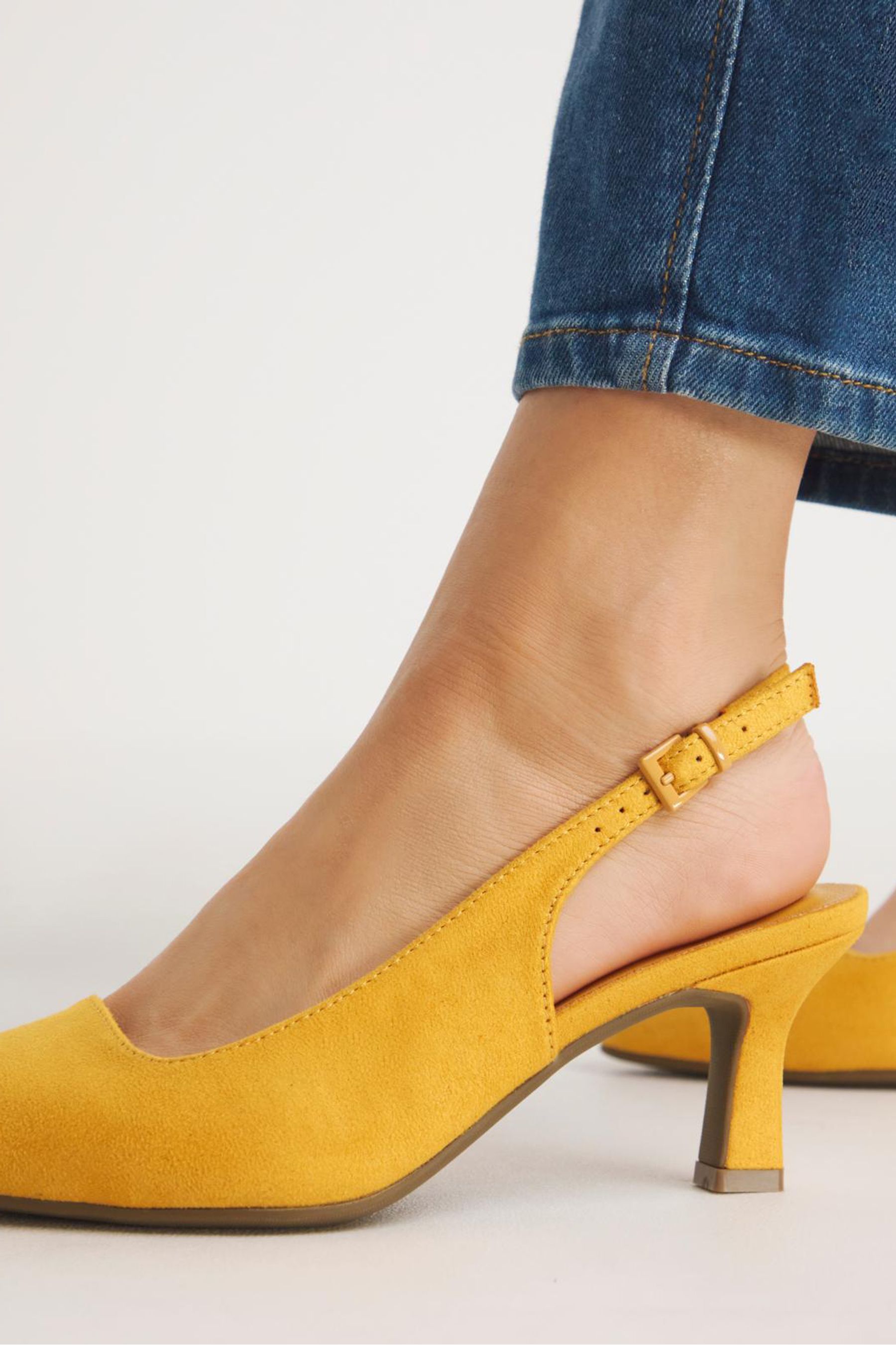 Yellow wide shop width heels