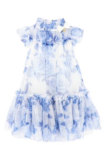 Angels Face Blue Marigold Flower Snowdrop Dress