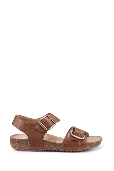 Hotter Tan Brown Tourist II Buckle Wide Fit Sandals