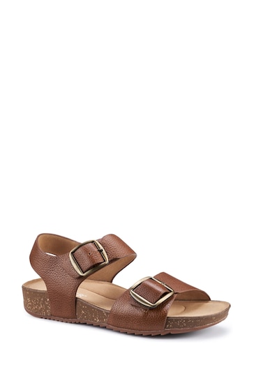 Hotter Tan Brown Tourist Buckle Wide Fit Sandals