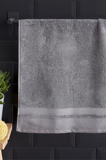 Content by Terence Conran Grey Zero Twist Cotton Modal Towel