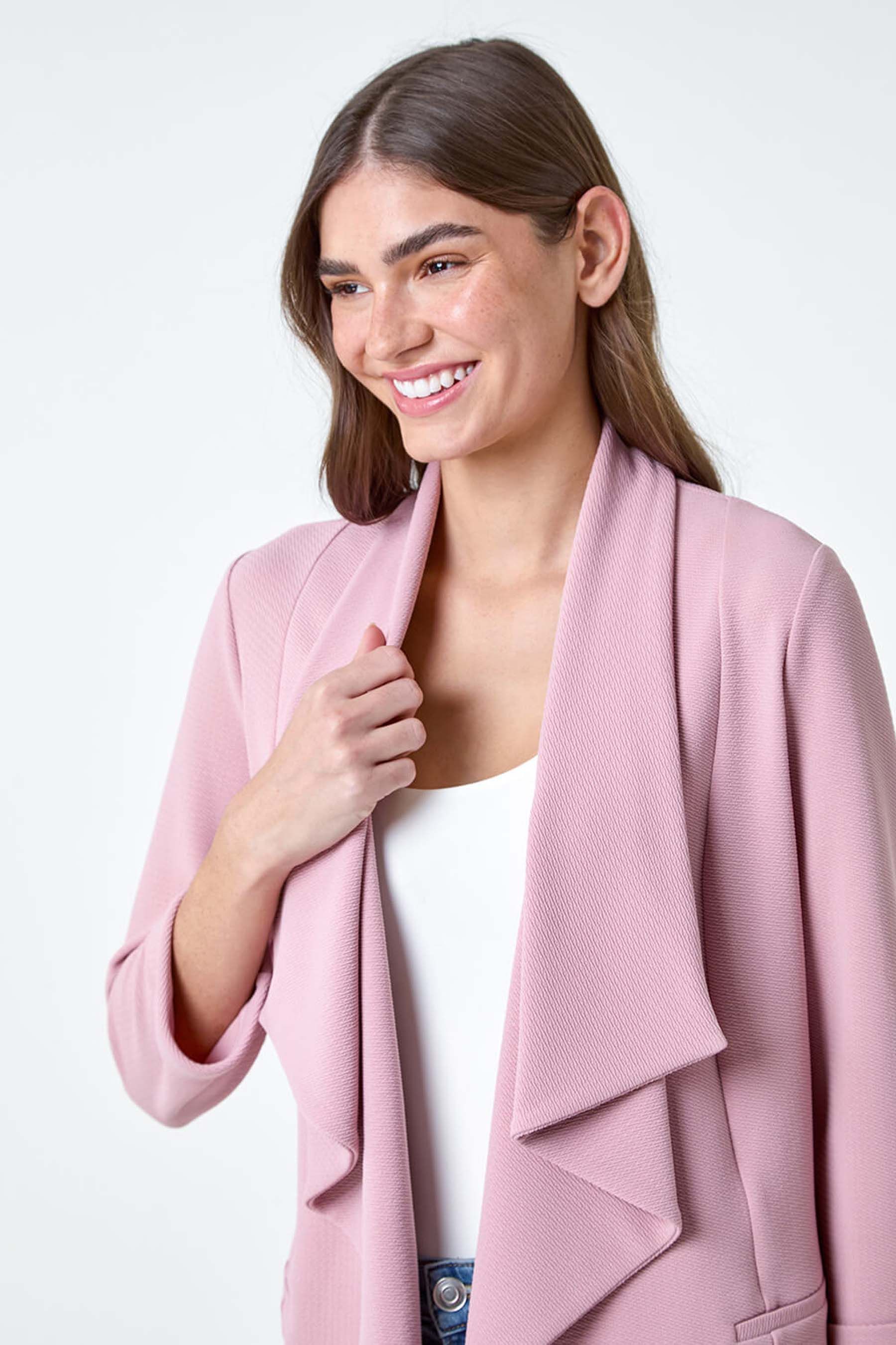 Blush pink waterfall jacket discount