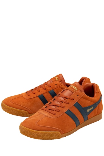 Gola Orange Mens Harrier Suede Lace Up Trainers