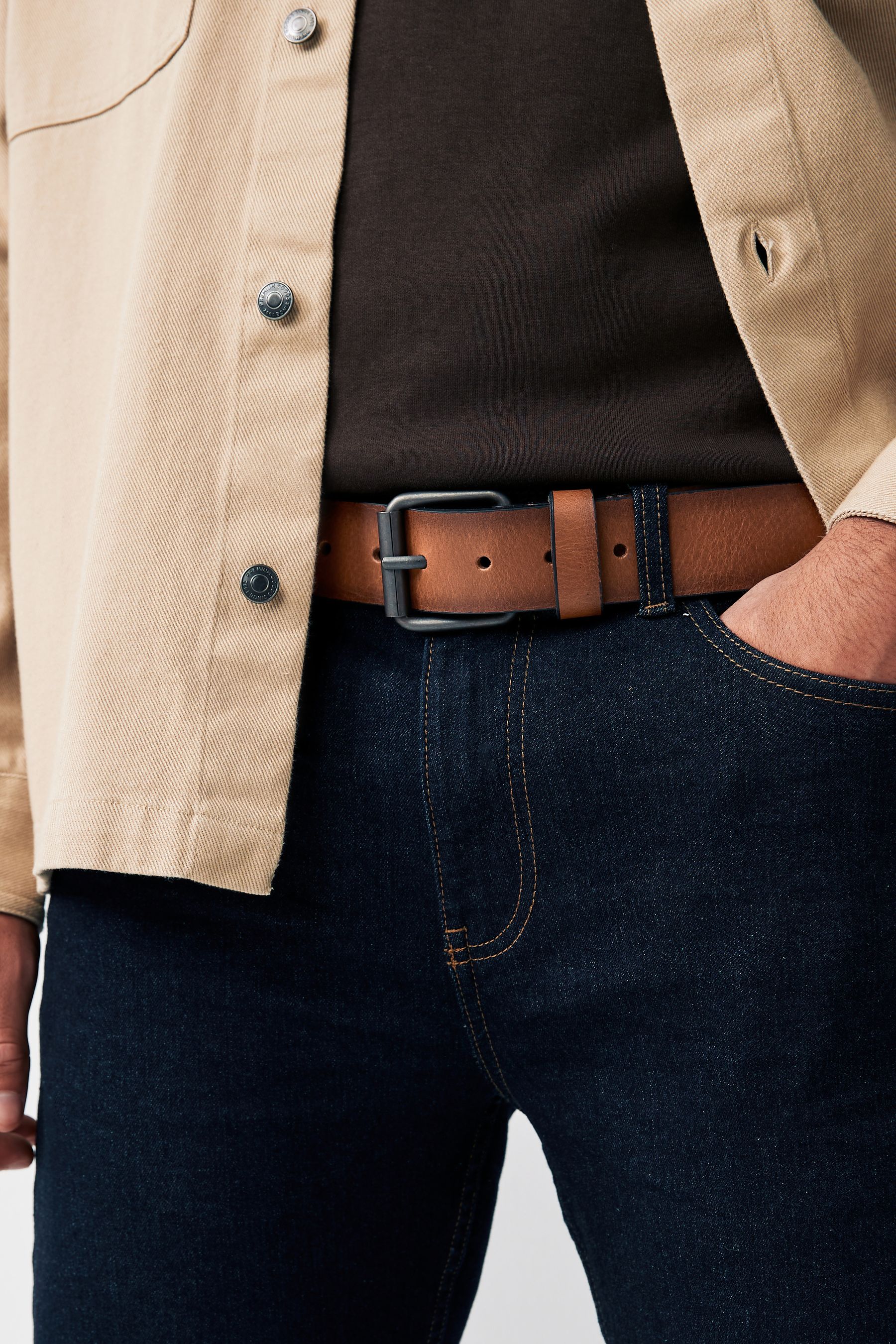 Casual leather belt top