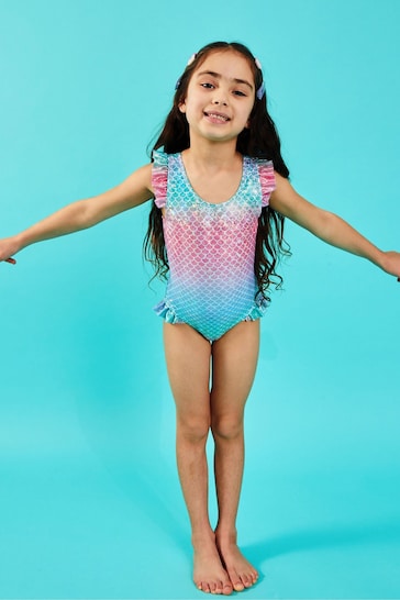 Angels By Accessorize Girls Pink Mermaid Swimsuit