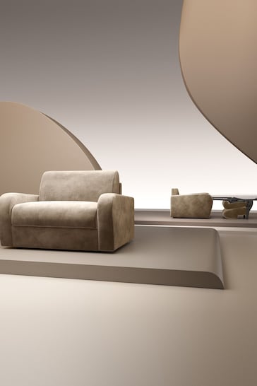 Jay-Be Luxe Velvet Cedar Mink Brown Deco Snuggle Sofa Bed