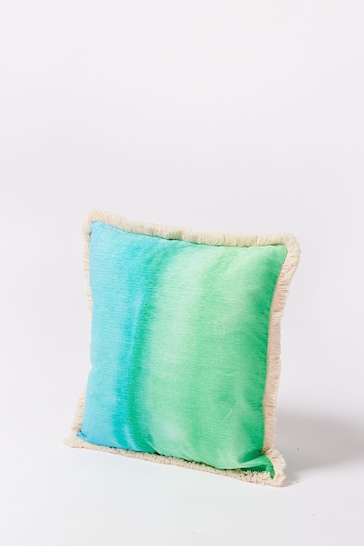 Oliver Bonas Green Solis Ombre Chenille Cushion Cover