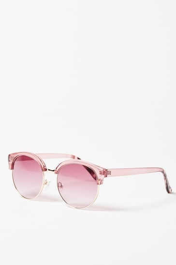 Oliver Bonas Pink Tortoiseshell Clubmaster Sunglasses