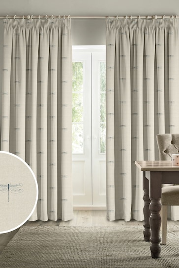 Sophie Allport Teal Blue Vector Dragonfly Made to Measure Curtains