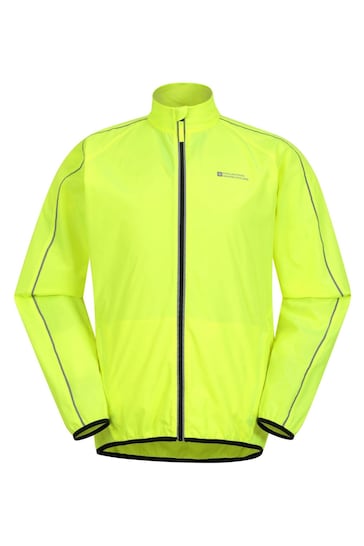 Mountain Warehouse Yellow Mens Force Reflective Water Resistant Running and Cycling Jacket