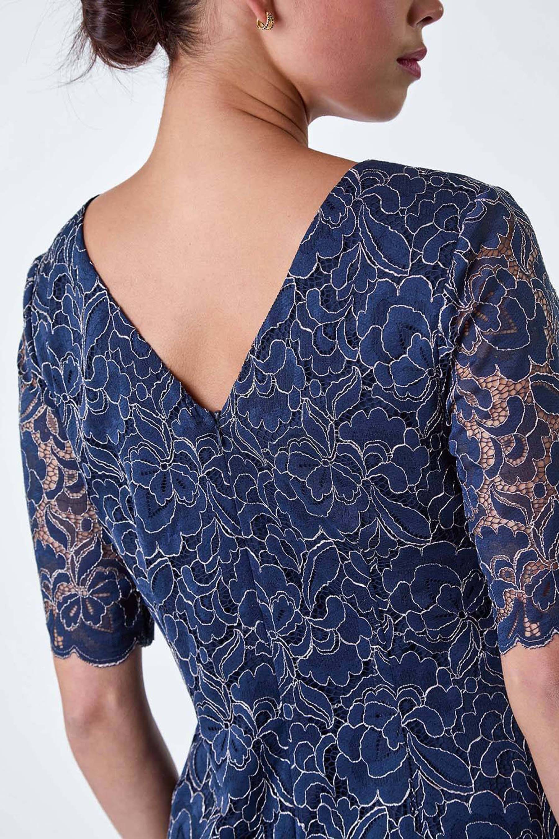 Buy Roman Blue Lace Overlay Shift Dress from the Next UK online shop