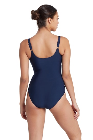 Zoggs Adjustable Scoopback One Piece Swimsuit with Tummy Control and Foam Cups Support