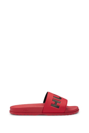 HUGO Red Slides with Logo Strap