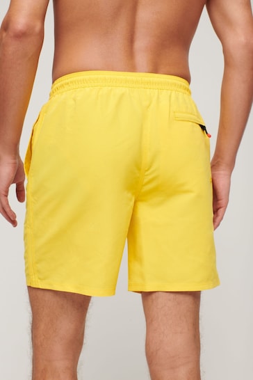 Superdry Yellow Sport Graphic 17 Inch Recycled Swim Shorts