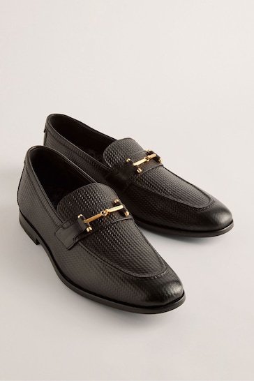 Ted Baker Black Romules Snaffle Embossed Leather Loafers