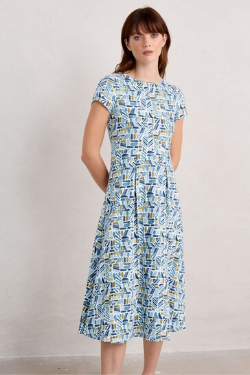 Seasalt Cornwall Blue Petite Wild Bouquet Dress