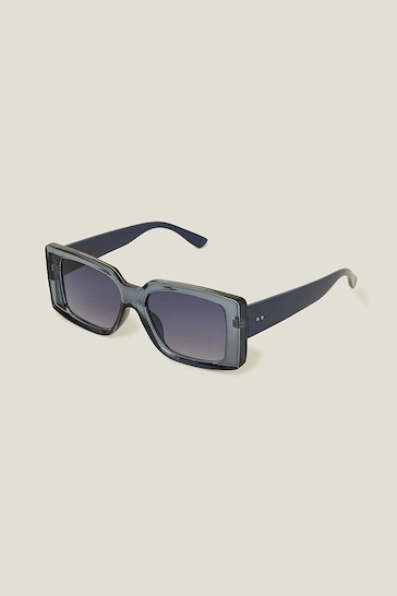 Accessorize Blue Crystal Square Frame Sunglasses