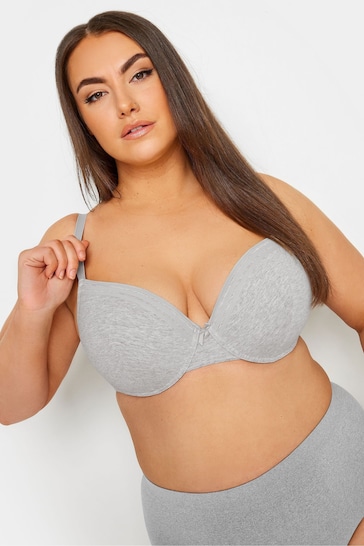 Yours Curve Grey Lace Trim Padded Bra 2 Pack