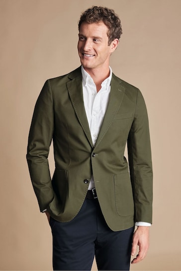 Charles Tyrwhitt Green Cotton Stretch Jacket
