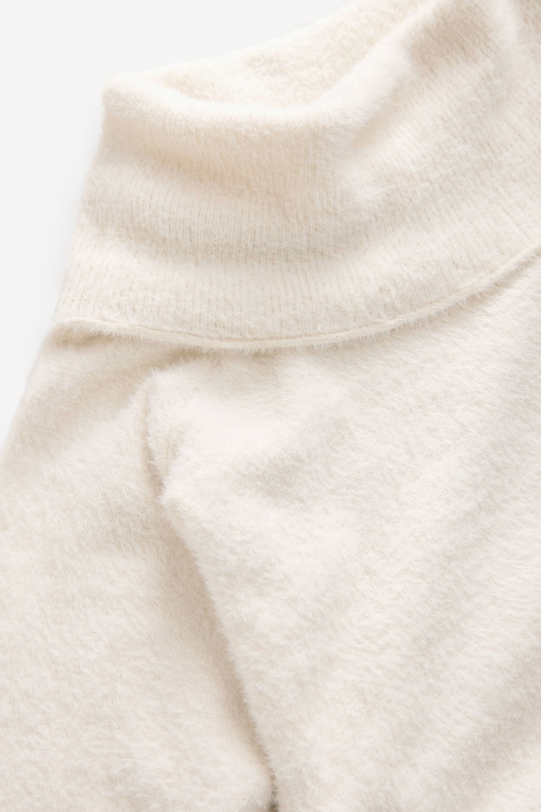 Buy White Ecru Fluffy Off Shoulder Bardot Jumper from the Next UK online shop