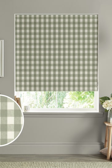 Sophie Allport Green Gingham Made to Measure Roman Blinds