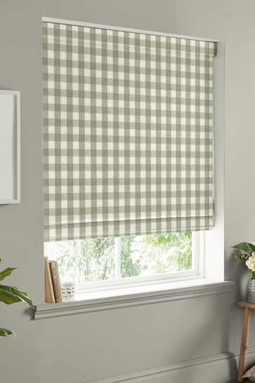 Sophie Allport Green Gingham Made to Measure Roman Blinds