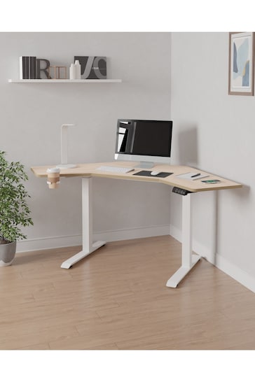 Koble Ash Gino Corner Height Adjustable Desk