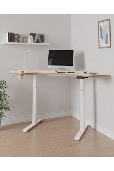 Koble Ash Gino Corner Height Adjustable Desk