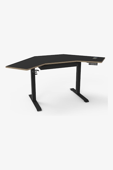 Koble Black Gino Corner Height Adjustable Desk With Drawer