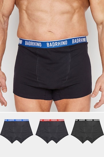 BadRhino Big & Tall Black Waistband Boxers 3 Pack