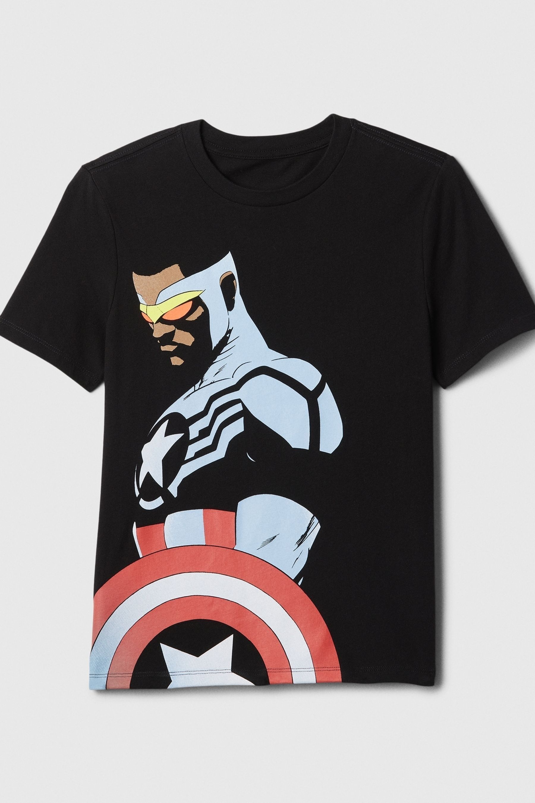 Buy Gap Black Captain America Marvel Captain America Graphic Short Sleeve Crew Neck T Shirt 4 13yrs from the Next UK online shop