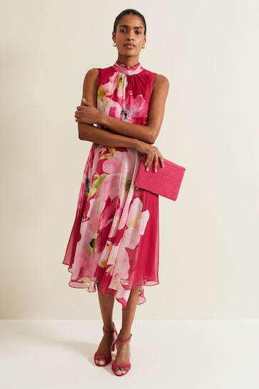 Phase Eight Pink Floral Lucinda Dress