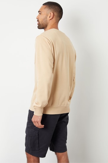 Threadbare Natural Crew Neck Sweatshirt with Pocket
