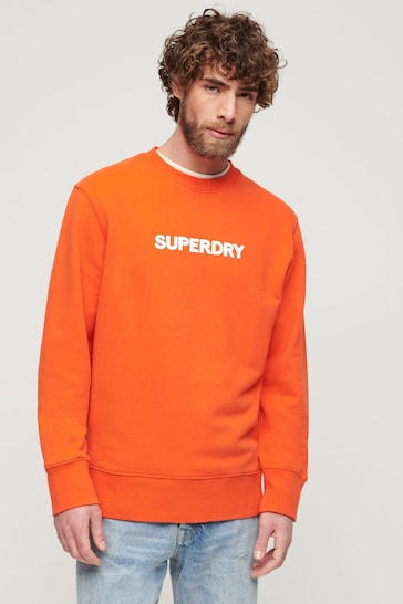 Superdry Orange Sport Loose Crew Sweatshirt