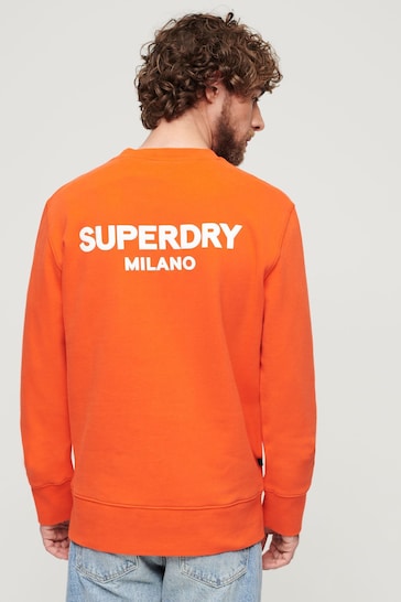 Superdry Orange Sport Loose Crew Sweatshirt