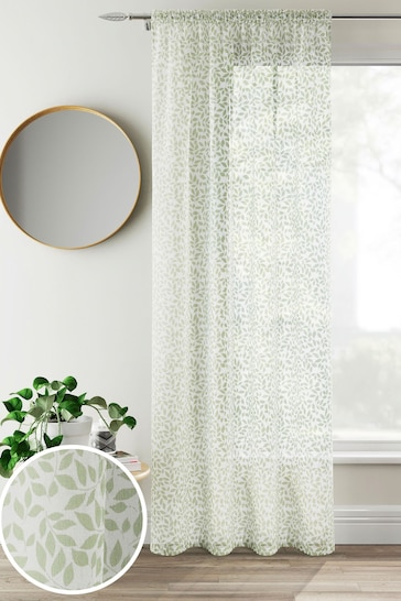 Enhanced Living Green Willow Pair Of Voile Panels