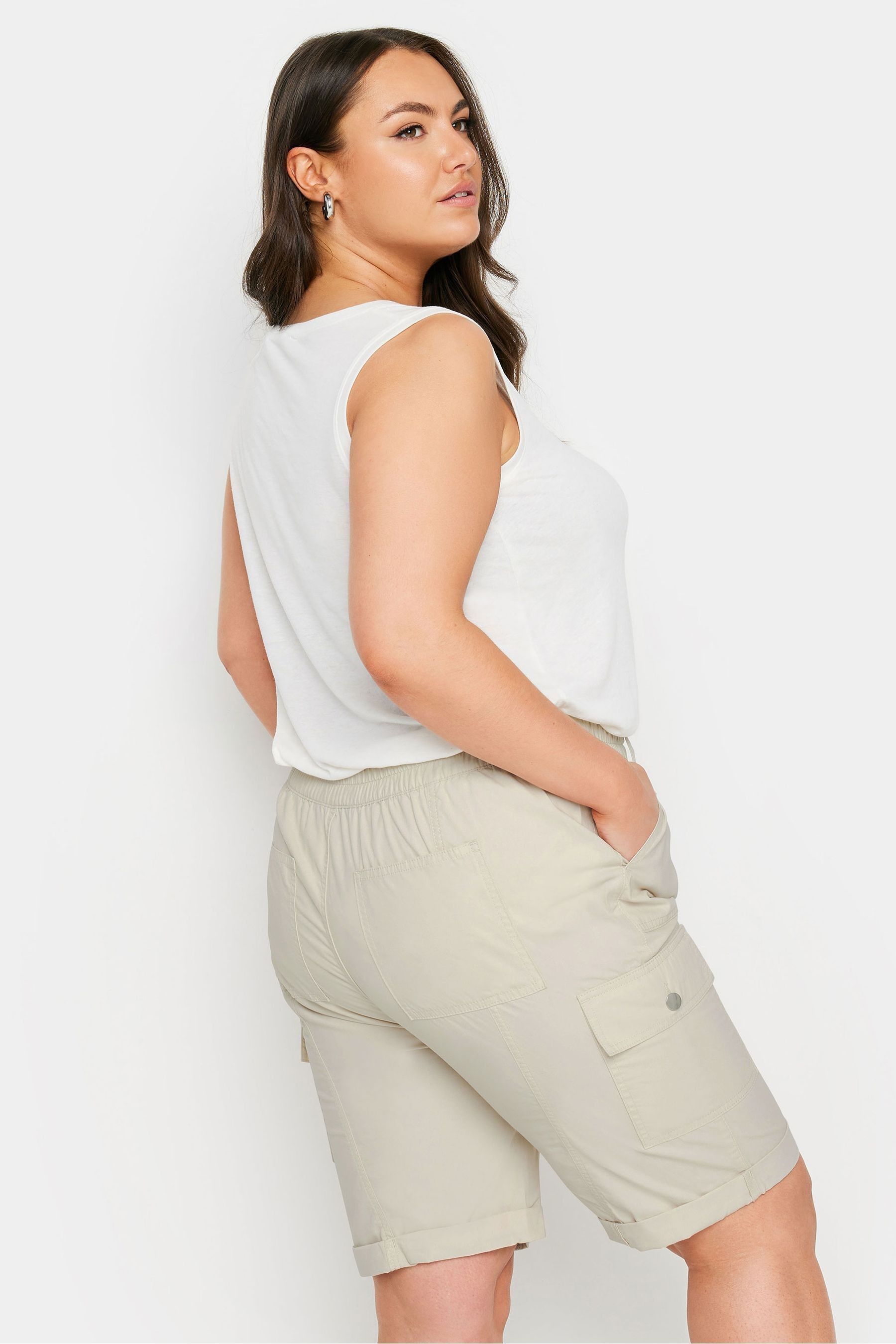 Cotton elastic waist shorts shop
