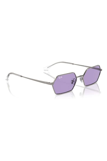 Ray Ban Grey Yevi Rb3728 Rectangle Sunglasses