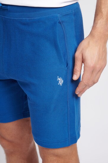 U.S. Polo Assn. Mens Classic Fit Blue Texture Reverse Shorts