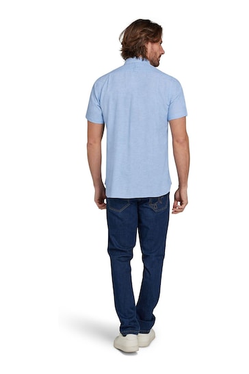Raging Bull Blue Short Sleeve Classic Linen Shirt