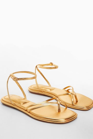 Mango Gold Macha Sandals