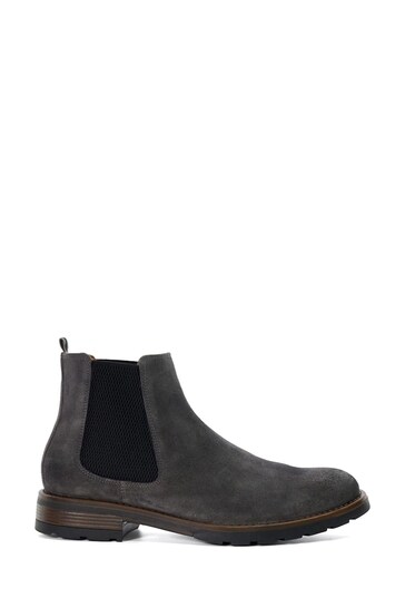 Dune London Grey Chelty Brushed Suede Chelsea Boots