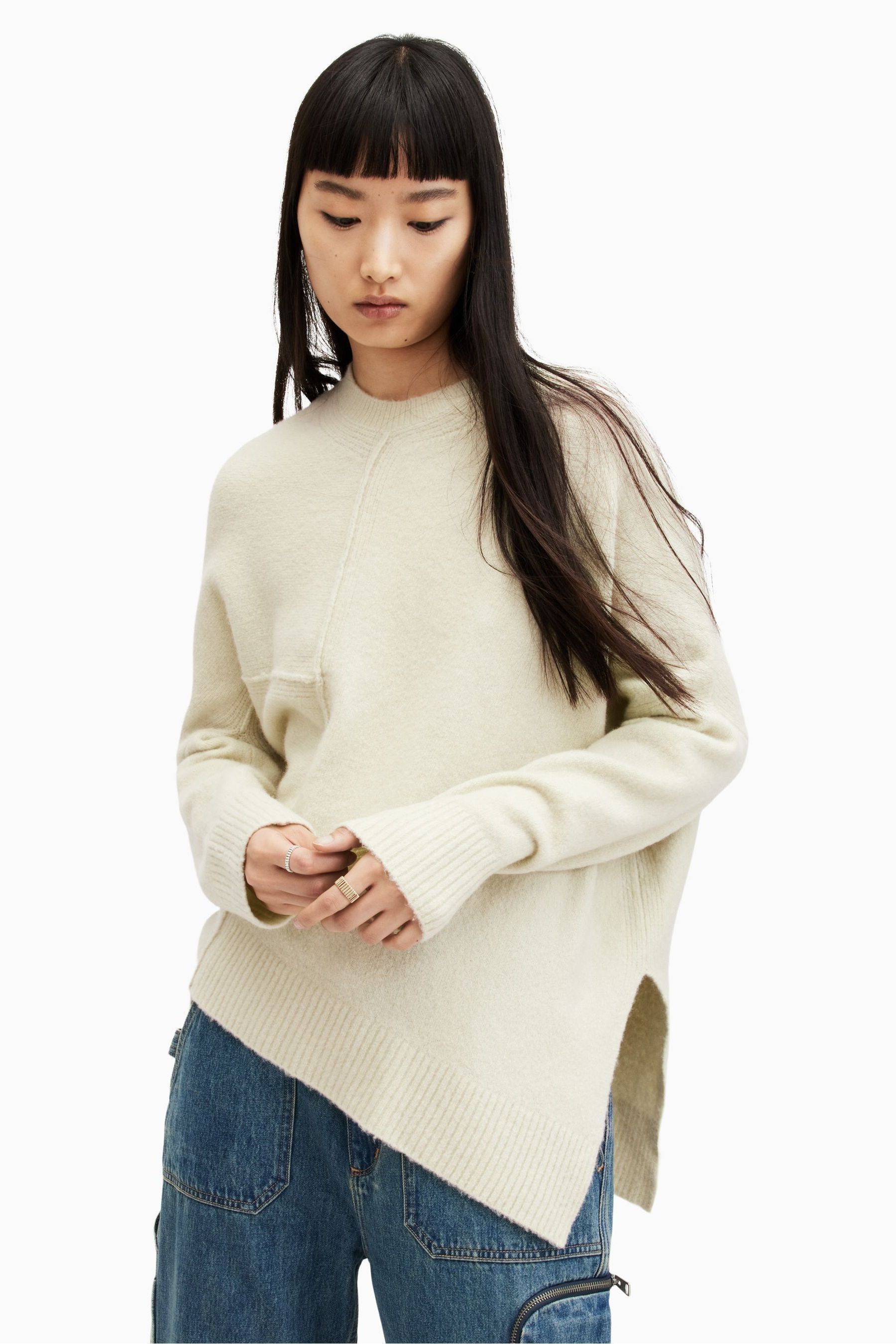All saints cream jumper outlet